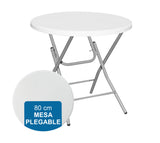 Mesa Redonda Portátil Plegable 80cm